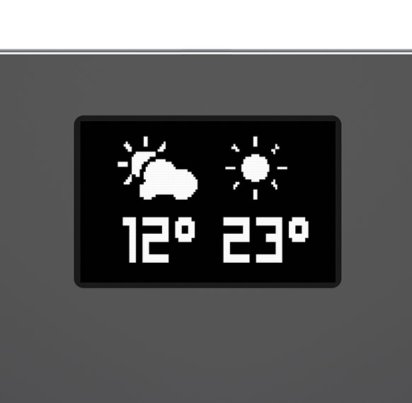 Local weather report (in Celsius or Fahrenheit depending on your settings)