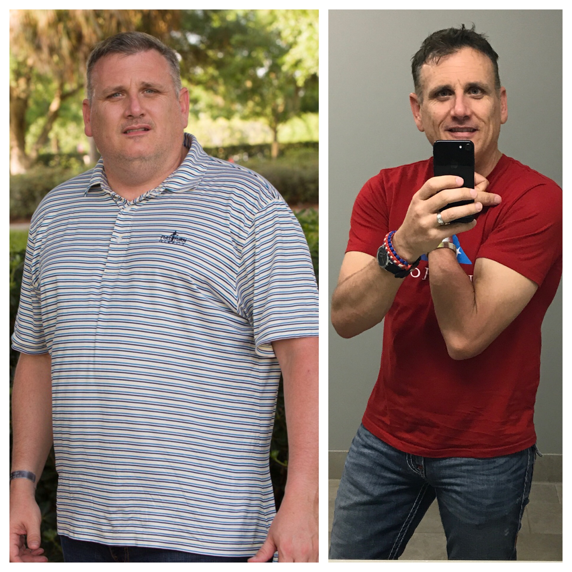 Michael avant et après sa perte de poids