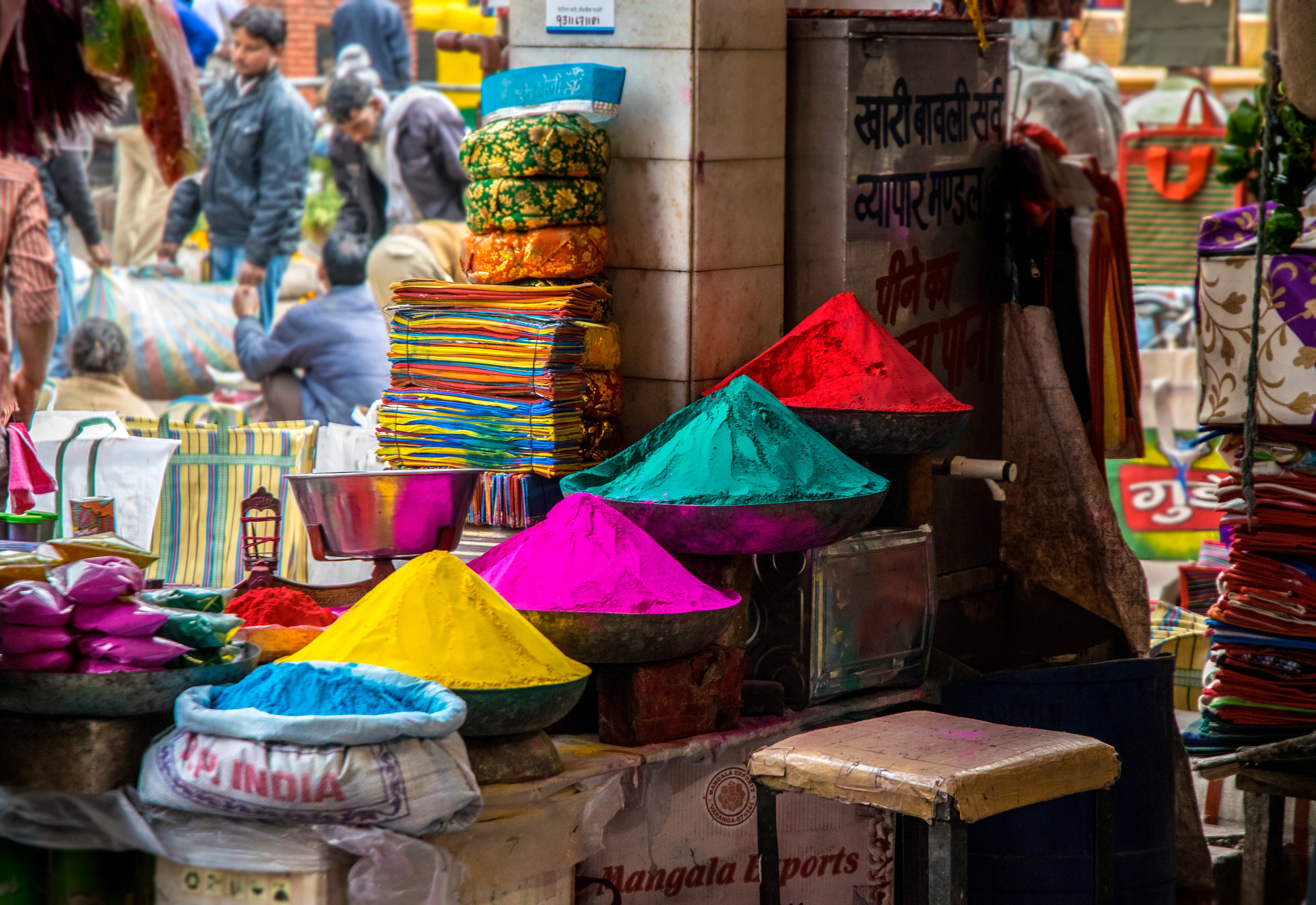 Holi colors for sale in Old Delhi