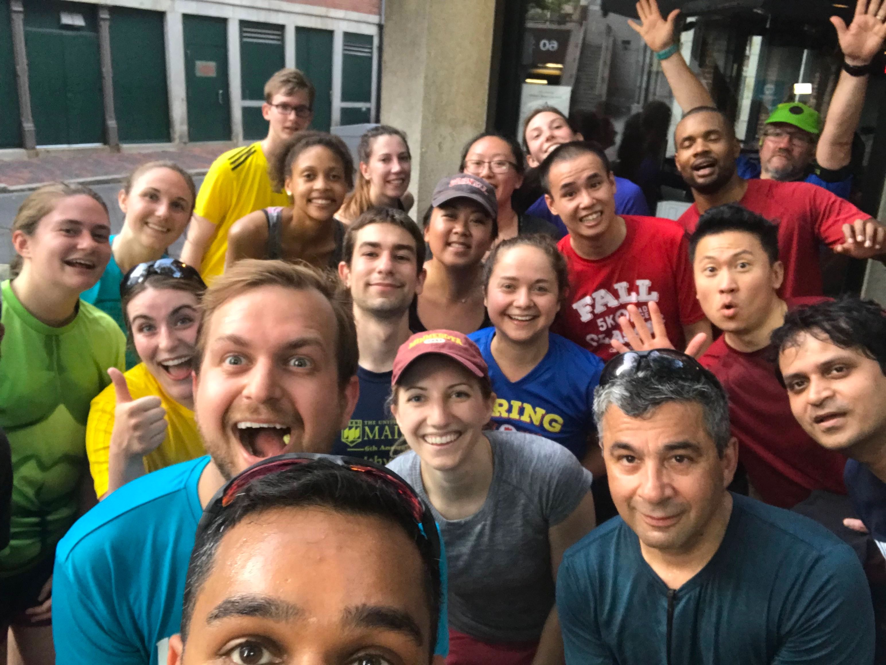 Group photo following one of the recent, “Will Run For Beer” events